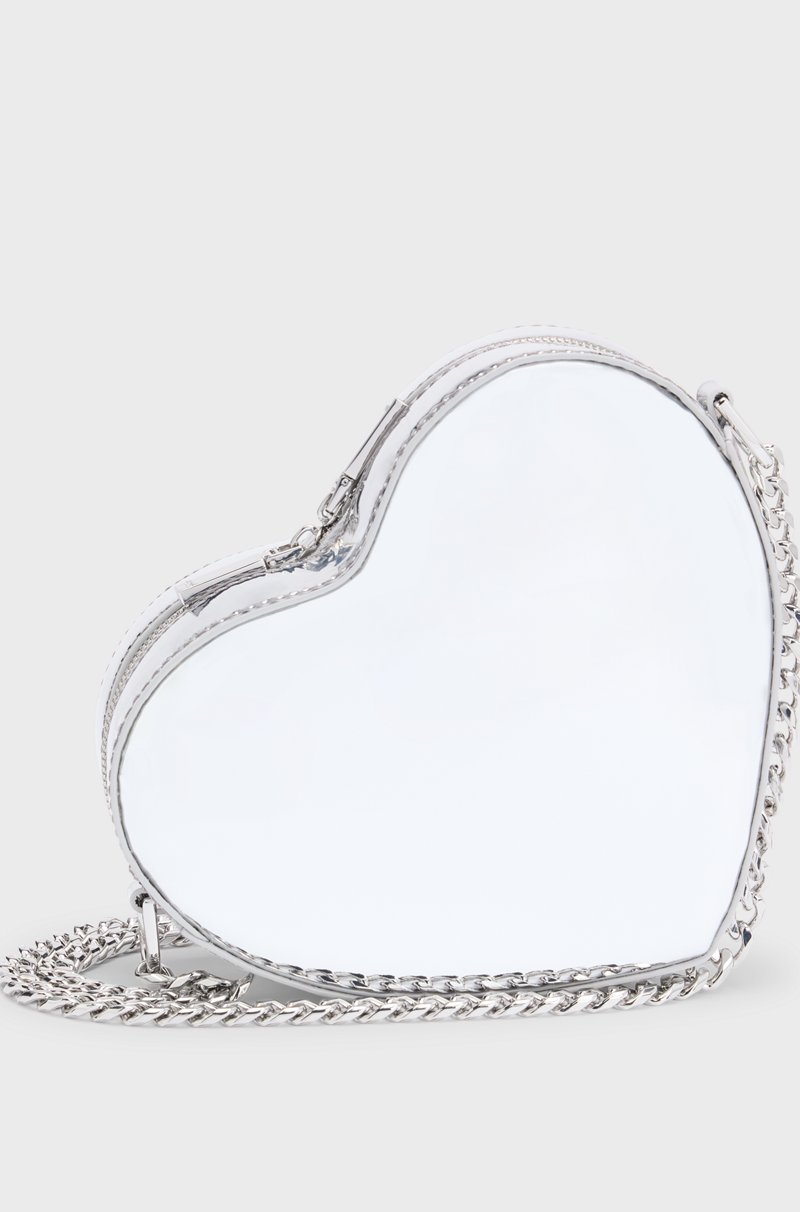 Hugo Boss Bolso de bandolera con forma de corazón en material plateado Precios de Black Friday