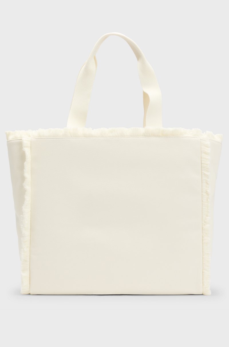 Hugo Boss Bolso tote de lona con ribetes de flecos En oferta