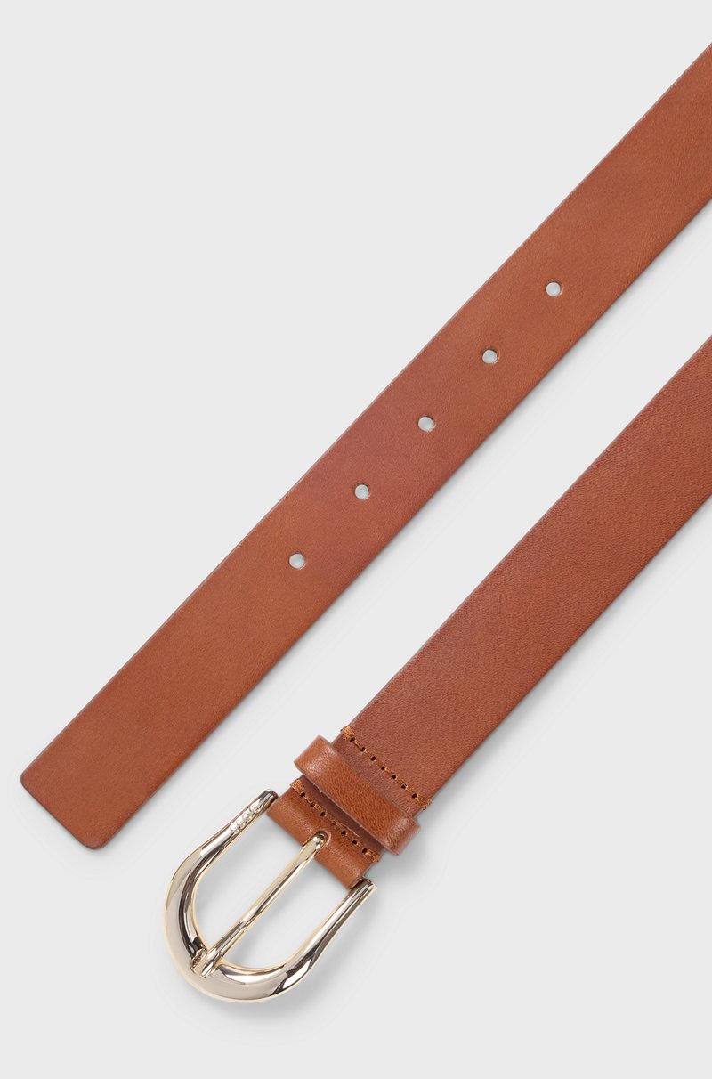Hugo Boss Cinturón de piel italiana con hebilla redonda Oferta exclusiva