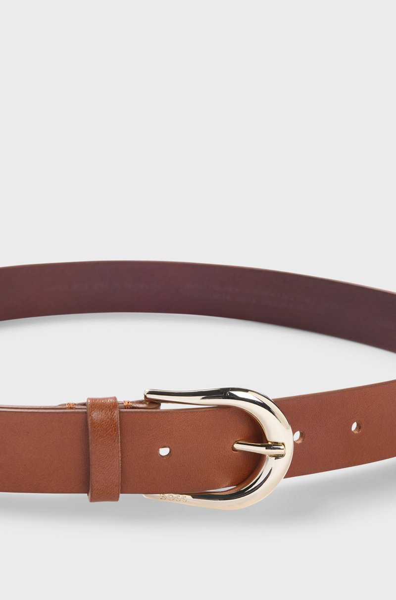 Hugo Boss Cinturón de piel italiana con hebilla redonda Oferta exclusiva
