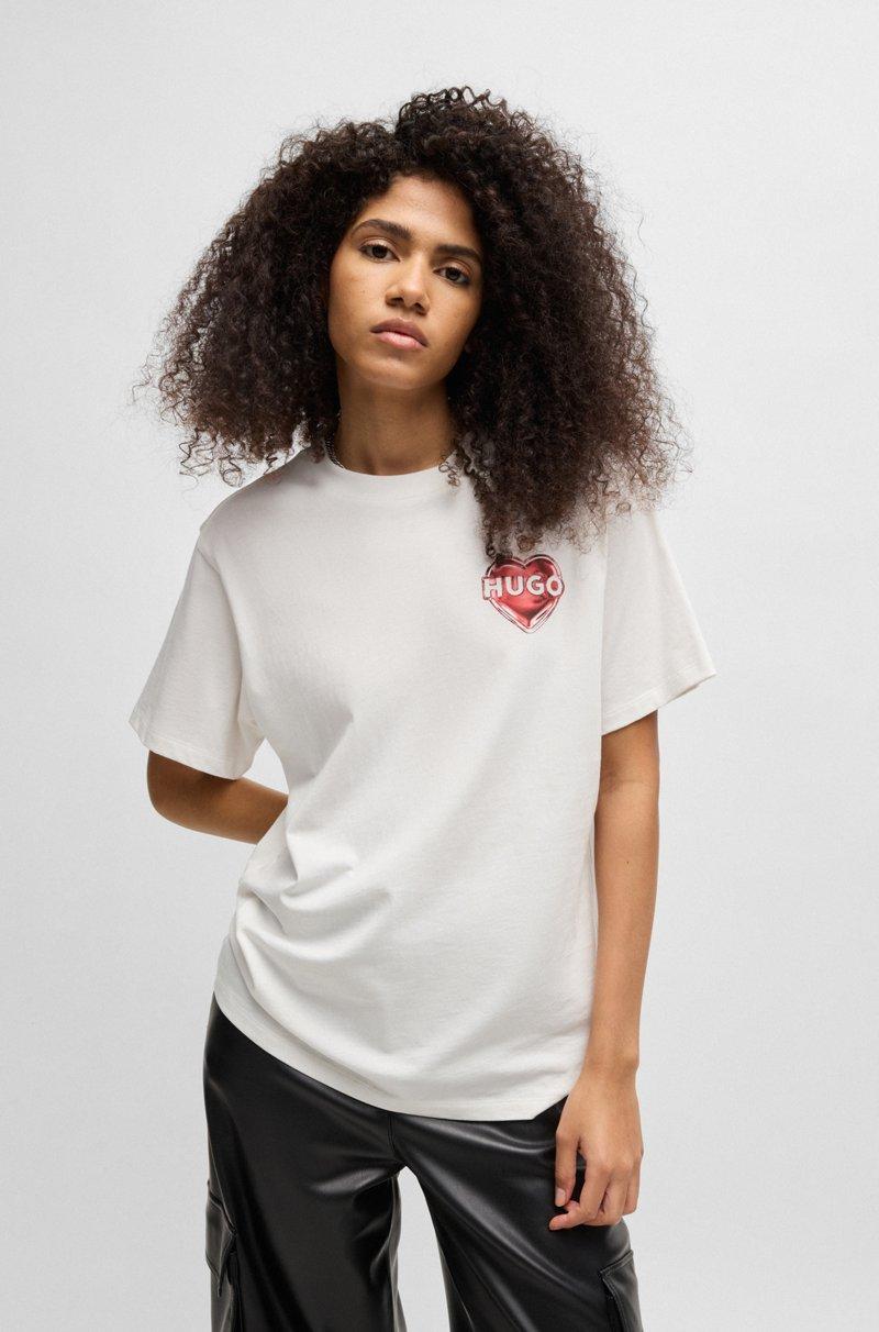 Hugo Boss Camiseta de punto de algodón con estampado gráfico Grandes ahorros