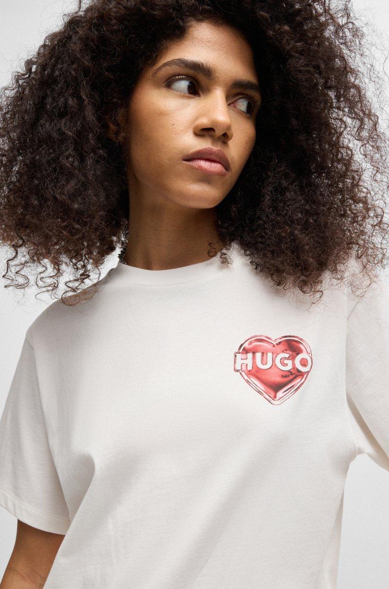 Hugo Boss Camiseta de punto de algodón con estampado gráfico Grandes ahorros