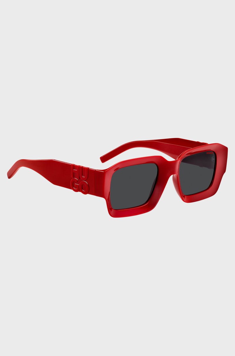 Hugo Boss Gafas de sol rojas con logo apilado en las patillas Devoluciones gratuitas