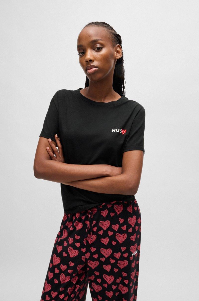 Hugo Boss Camiseta de pijama de mezcla de modal con logo estampado