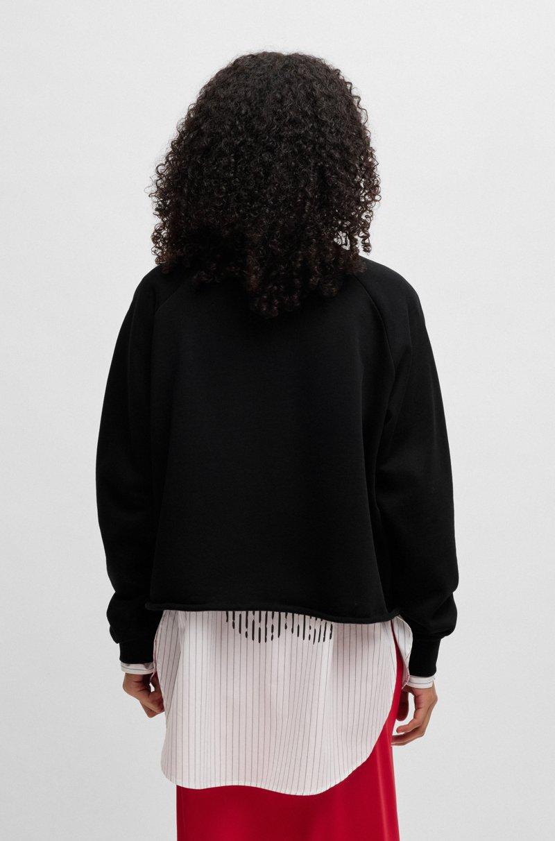 Hugo Boss Sudadera de felpa de algodón con detalle de la marca estampado Outlet online