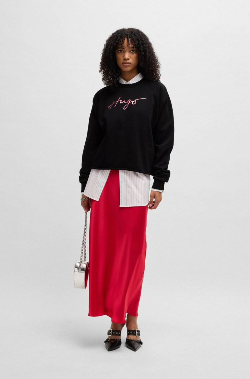 Hugo Boss Sudadera de felpa de algodón con detalle de la marca estampado Outlet online