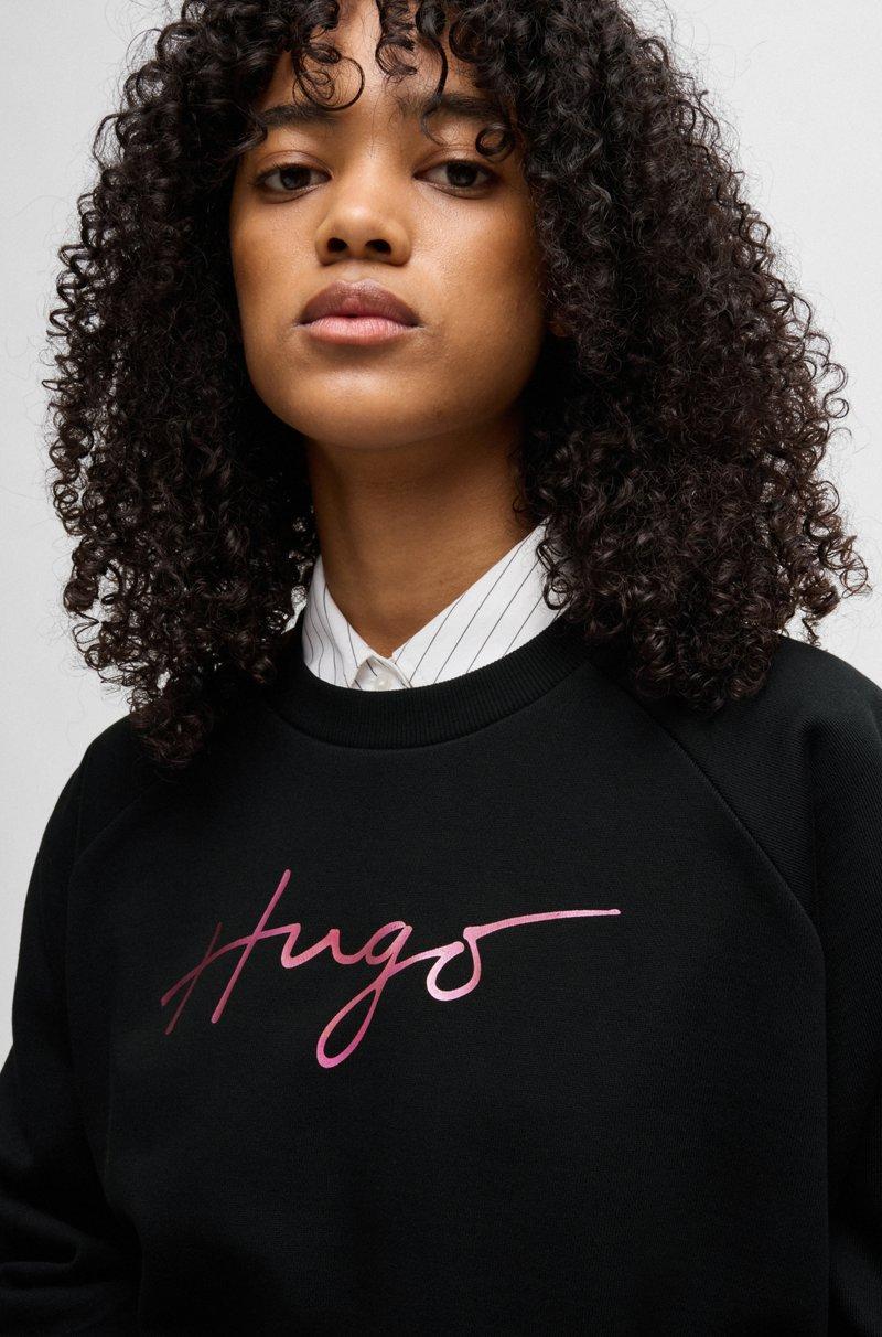 Hugo Boss Sudadera de felpa de algodón con detalle de la marca estampado Outlet online
