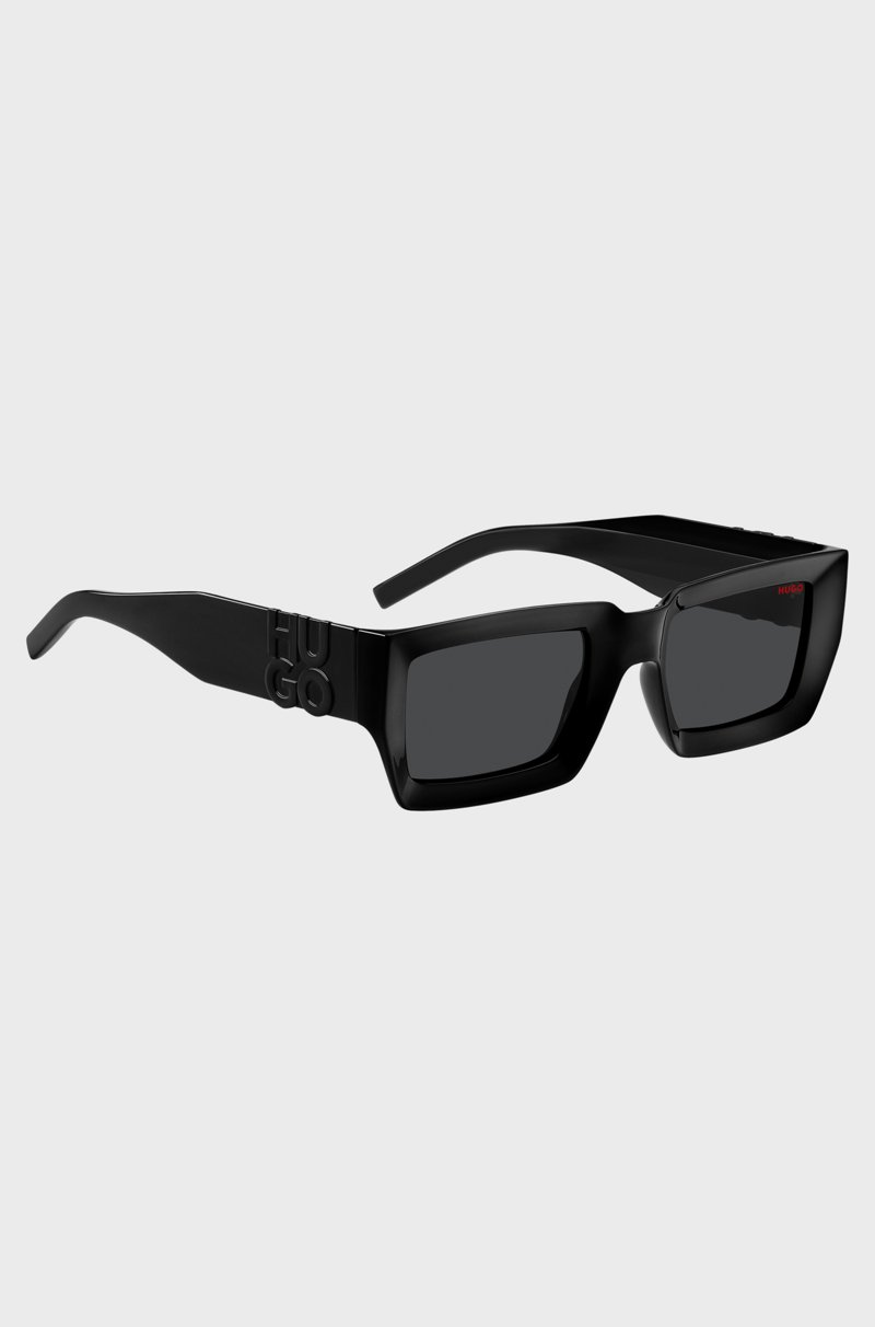 Hugo Boss Gafas de sol negras con logos apilados en las patillas Ofertas