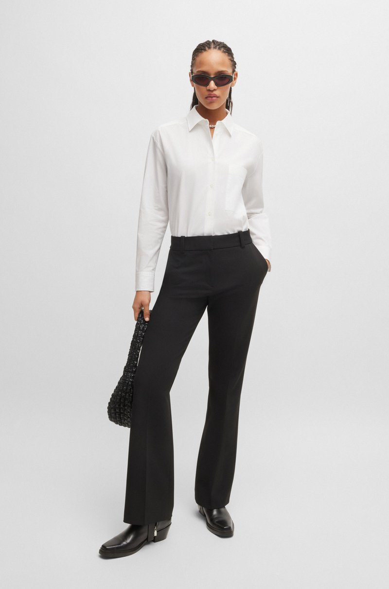 Hugo Boss Blusa oversize fit de lona de algodón con logo bordado Gran oferta