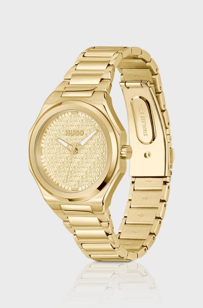 Hugo Boss Reloj dorado con esfera con logos en relieve Los más vendidos