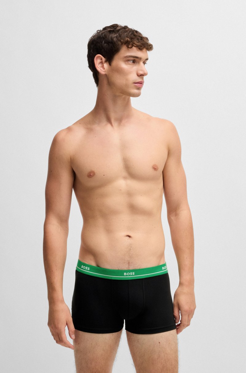 Hugo Boss Paquete de cinco calzoncillos de algodón elástico con logotipo en la cinturilla Tienda