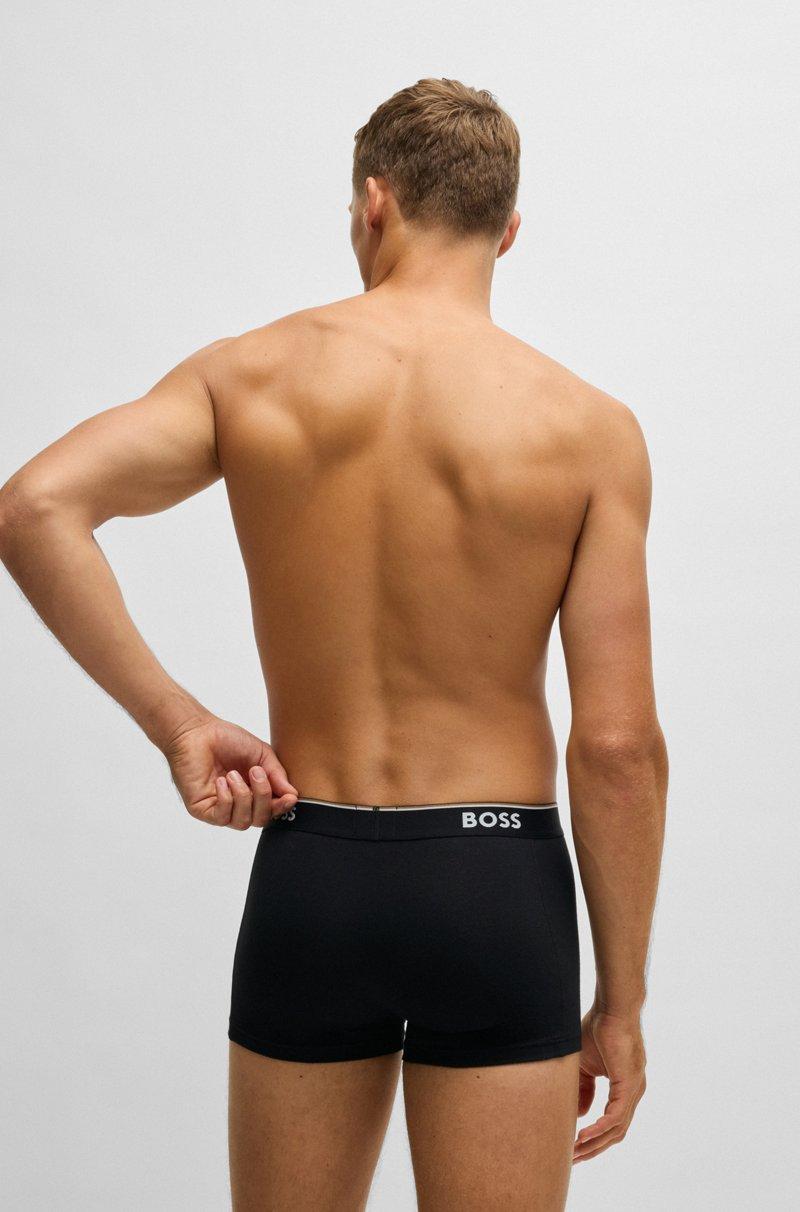 Hugo Boss Paquete de tres calzoncillos en algodón elástico con logo en la cintura Tienda