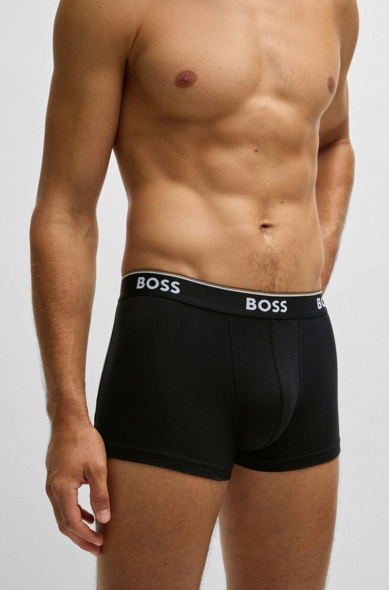 Hugo Boss Paquete de tres calzoncillos en algodón elástico con logo en la cintura Tienda