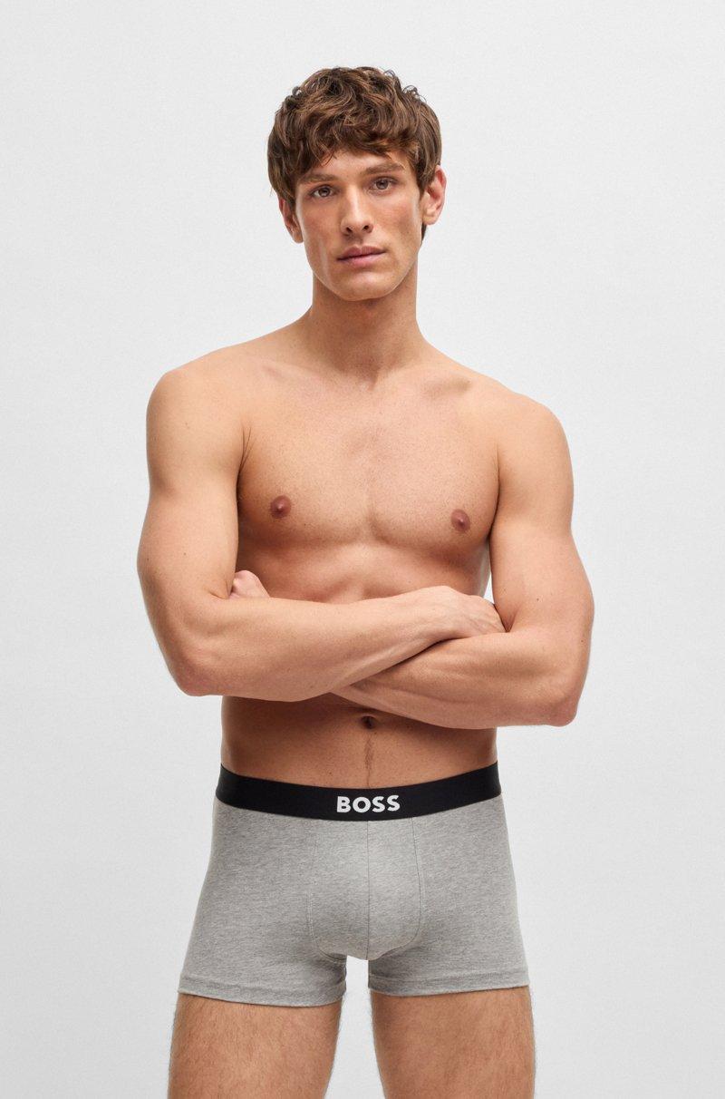 Hugo Boss Paquete de tres calzoncillos de algodón elástico con logo en la cintura Liquidación