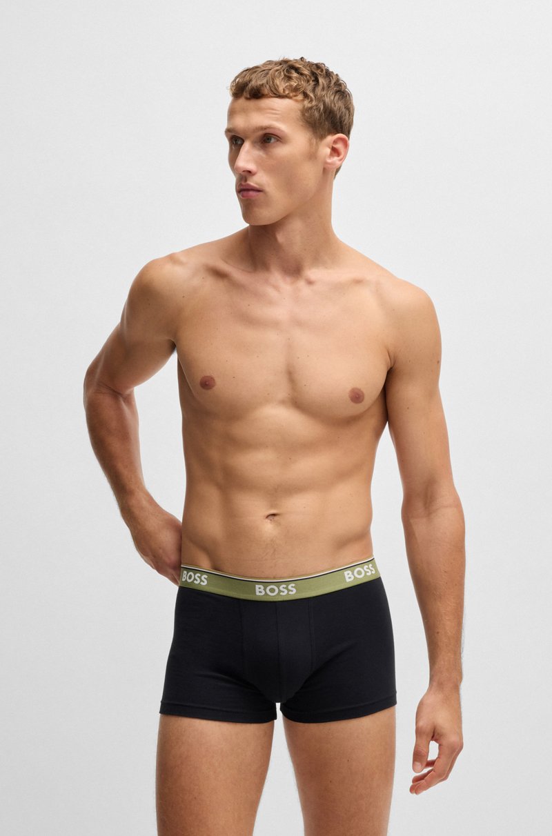 Hugo Boss Paquete de tres calzoncillos en algodón elástico con logo en la cintura Rebajas top