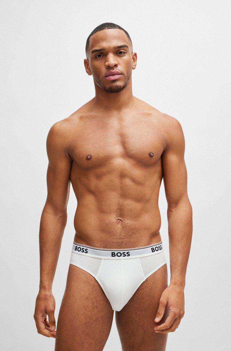 Hugo Boss Paquete de tres slips en algodón elástico con logos en la cinturilla Envío gratis