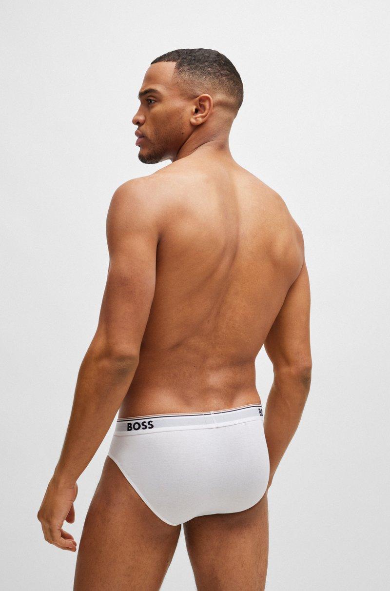 Hugo Boss Paquete de tres slips en algodón elástico con logos en la cinturilla Envío gratis