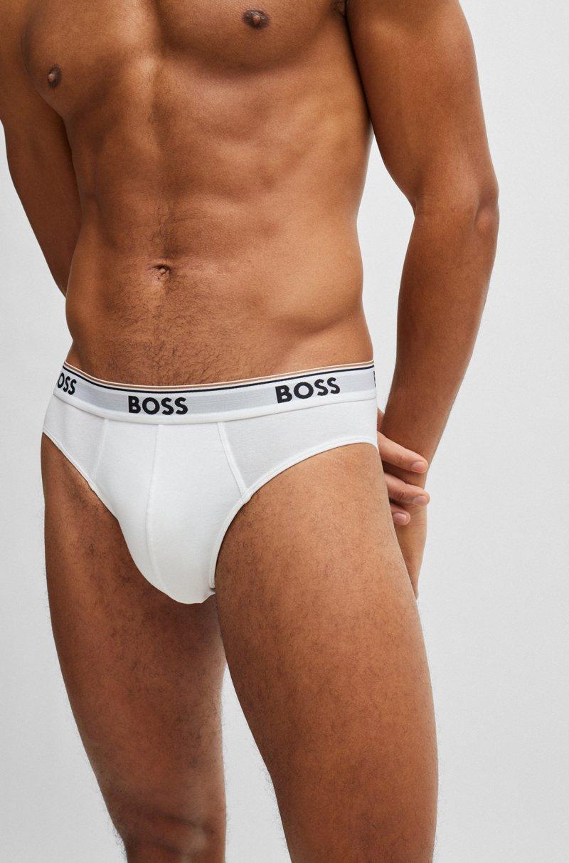 Hugo Boss Paquete de tres slips en algodón elástico con logos en la cinturilla Envío gratis