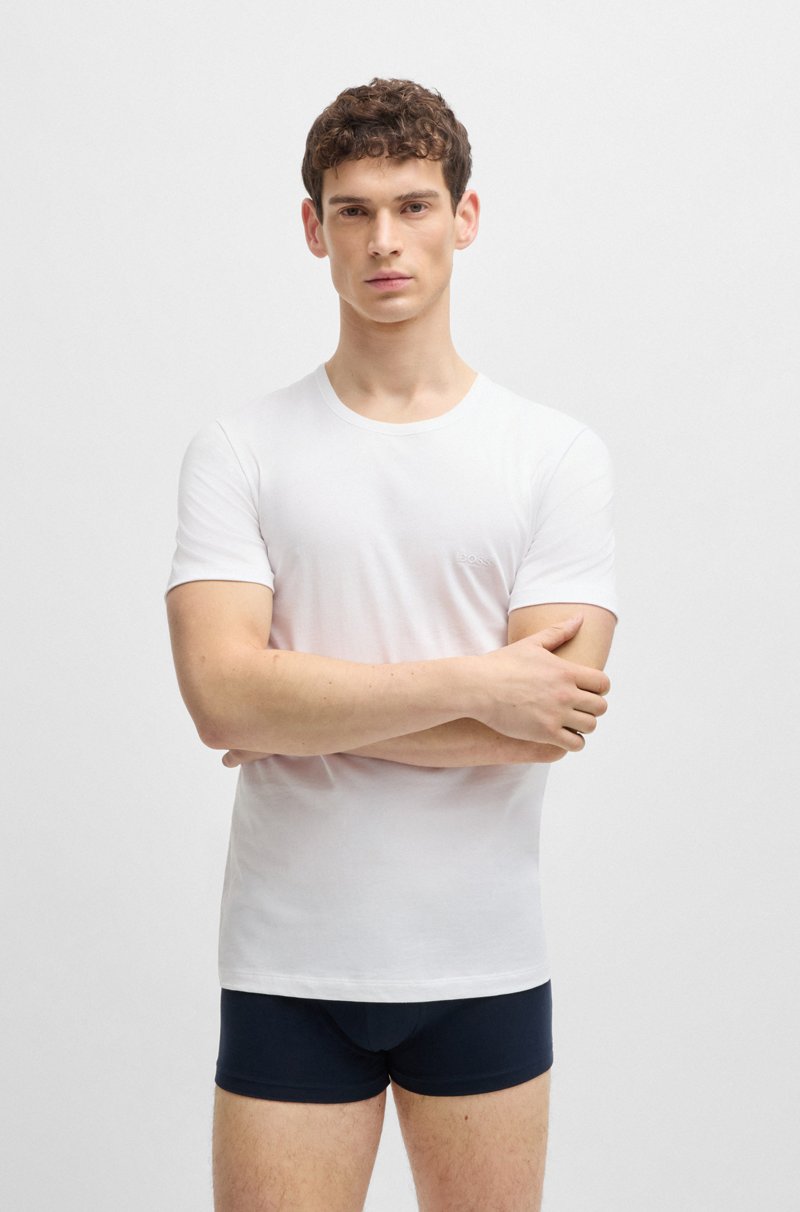 Hugo Boss Paquete de tres camisetas interiores con logo en punto de algodón Oferta especial