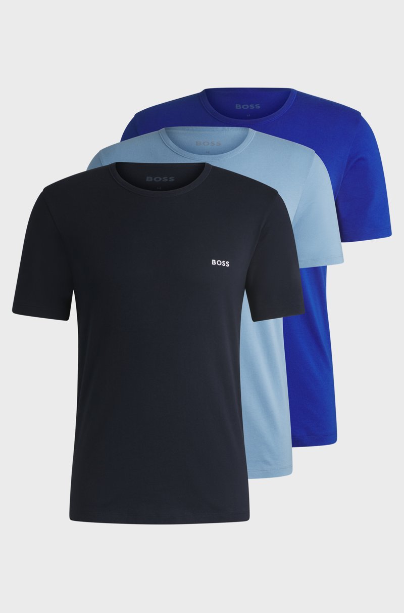 Hugo Boss Paquete de tres camisetas interiores de algodón con logos bordados