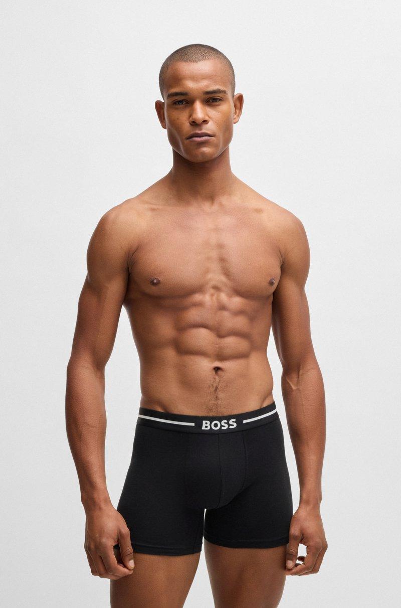 Hugo Boss Paquete de tres calzoncillos bóxer de algodón elástico con logo ÚLTIMAS EDICIONES