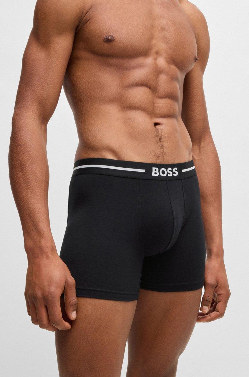Hugo Boss Paquete de tres calzoncillos bóxer de algodón elástico con logo ÚLTIMAS EDICIONES