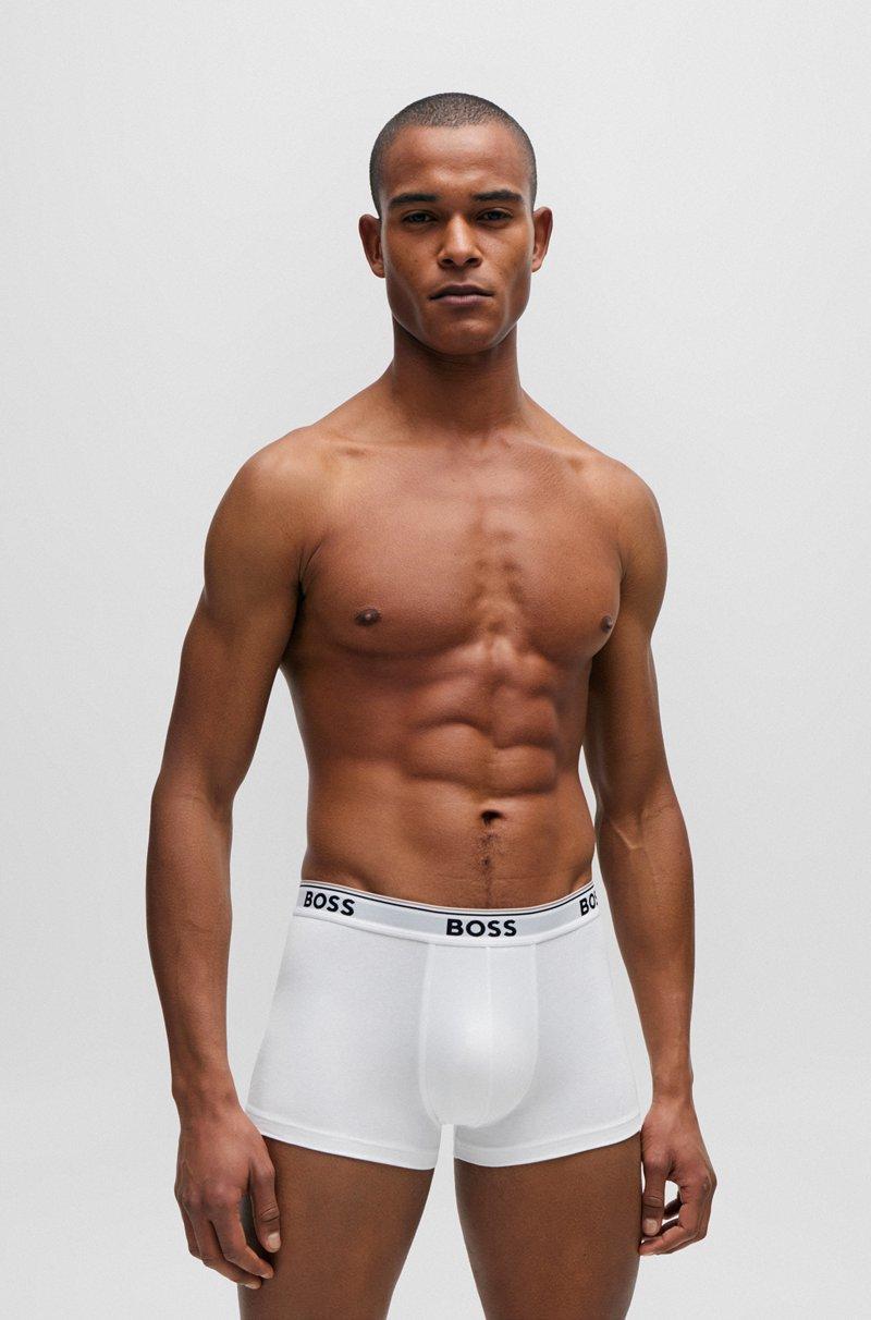 Hugo Boss Paquete de tres calzoncillos de algodón elástico con logo en la cinturilla Precio de fábrica