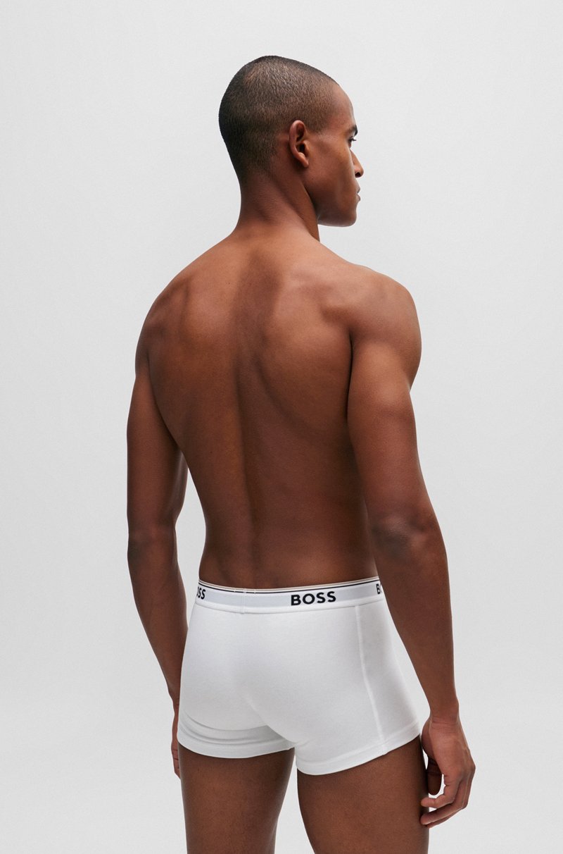 Hugo Boss Paquete de tres calzoncillos de algodón elástico con logo en la cinturilla Precio de fábrica