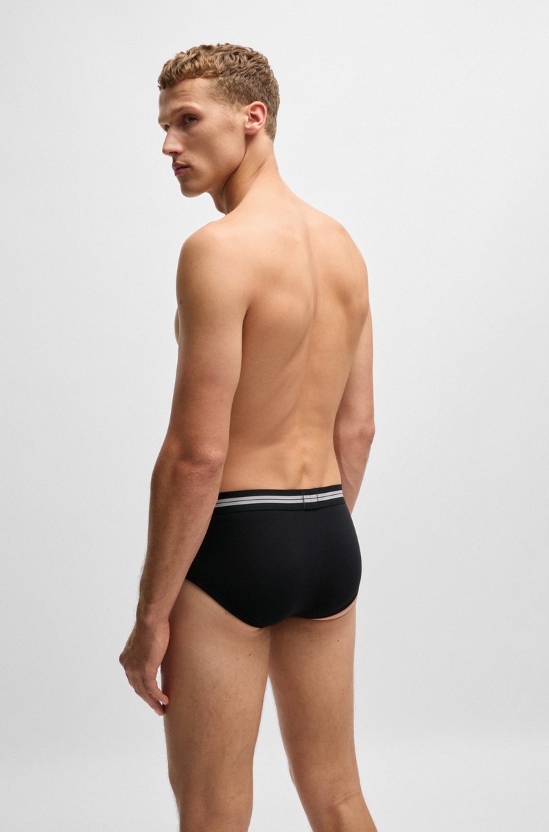 Hugo Boss Calzoncillos slip en canalé de algodón con bragueta y logo en la cintura Oferta especial de fábrica