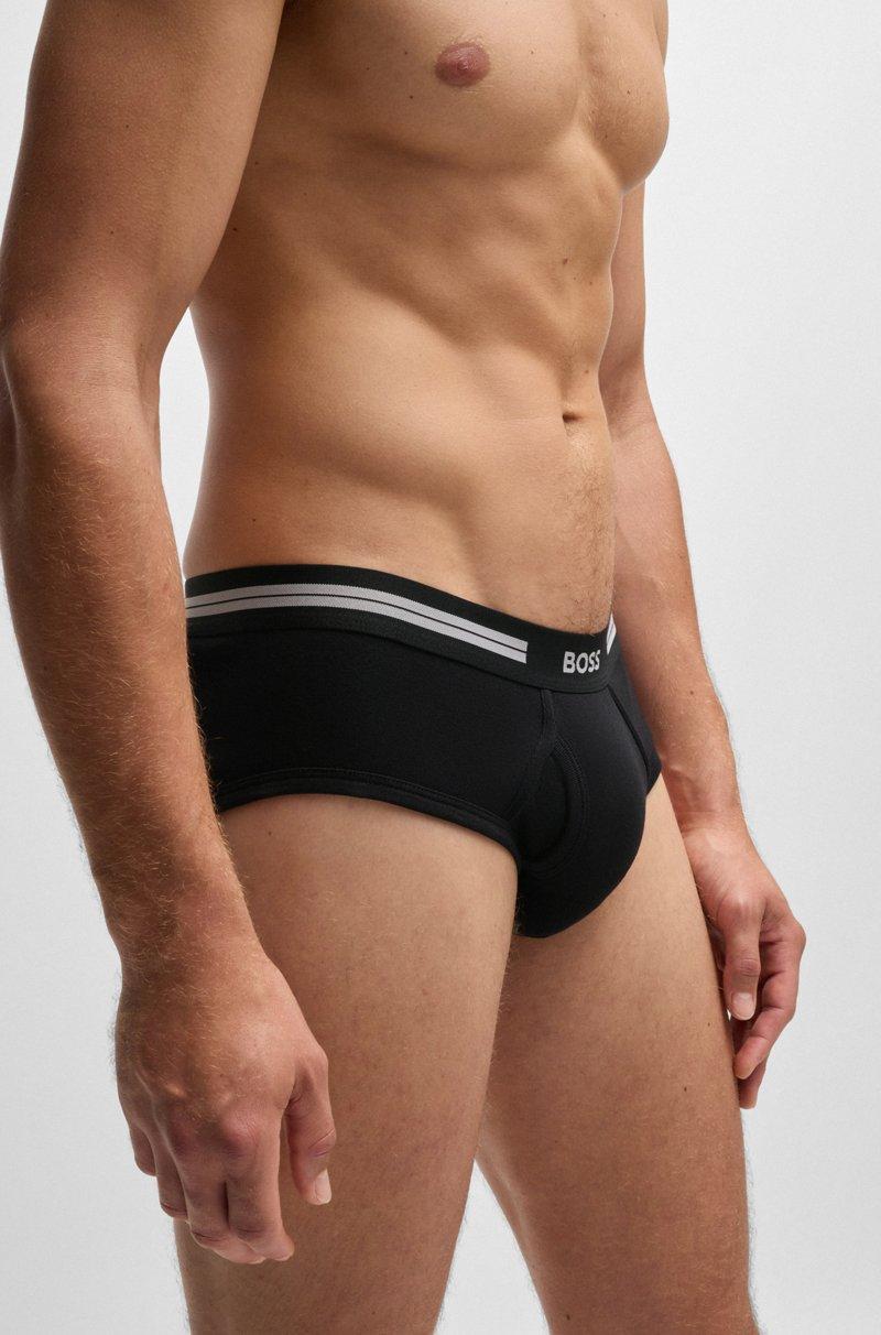 Hugo Boss Calzoncillos slip en canalé de algodón con bragueta y logo en la cintura Oferta especial de fábrica