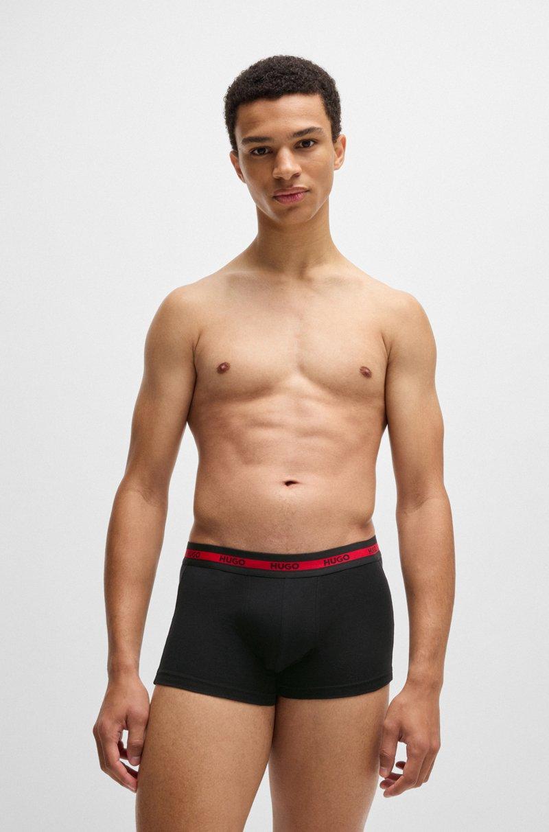 Hugo Boss Paquete de tres calzoncillos en algodón elástico con logo en la cintura Promoción trimestral