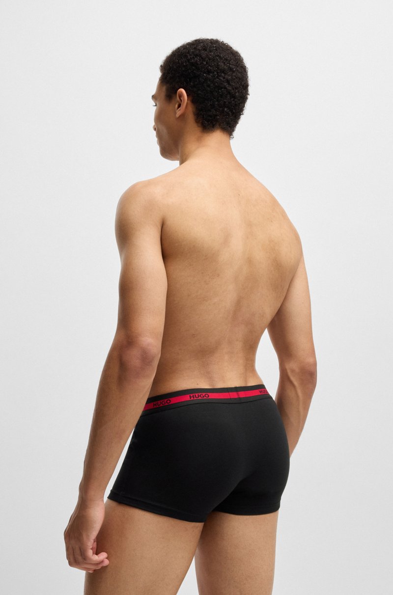 Hugo Boss Paquete de tres calzoncillos en algodón elástico con logo en la cintura Promoción trimestral