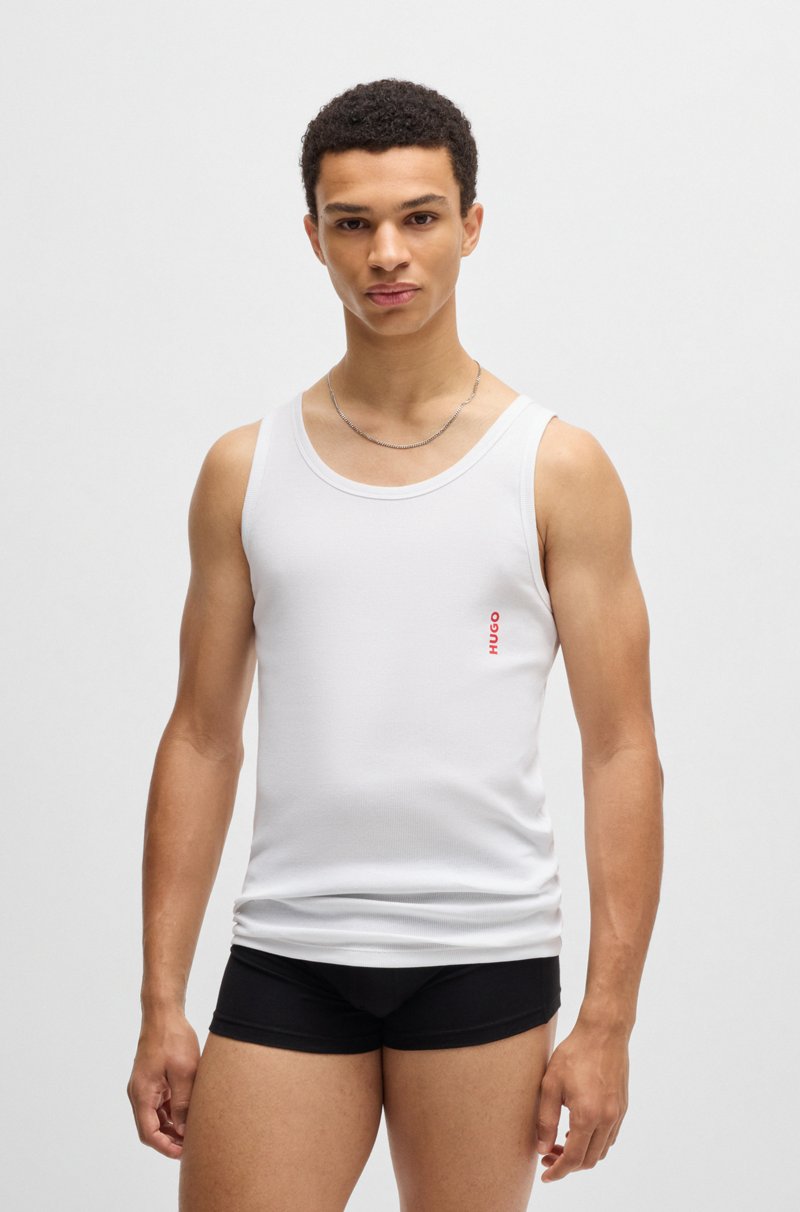 Hugo Boss Paquete de dos camisetas de tirantes de algodón elástico con logo Superdescuento