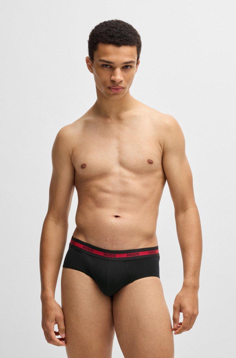 Hugo Boss Paquete de tres calzoncillos slip de algodón elástico con logos en la cintura Grandes descuentos