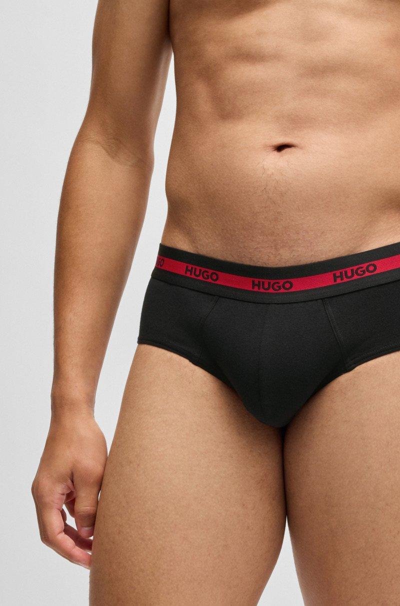 Hugo Boss Paquete de tres calzoncillos slip de algodón elástico con logos en la cintura Grandes descuentos