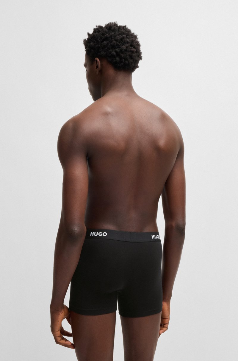 Hugo Boss Paquete de tres calzoncillos bóxer largos en algodón elástico Tienda de fábrica