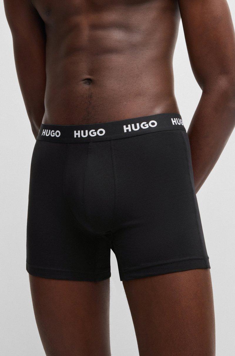 Hugo Boss Paquete de tres calzoncillos bóxer largos en algodón elástico Tienda de fábrica