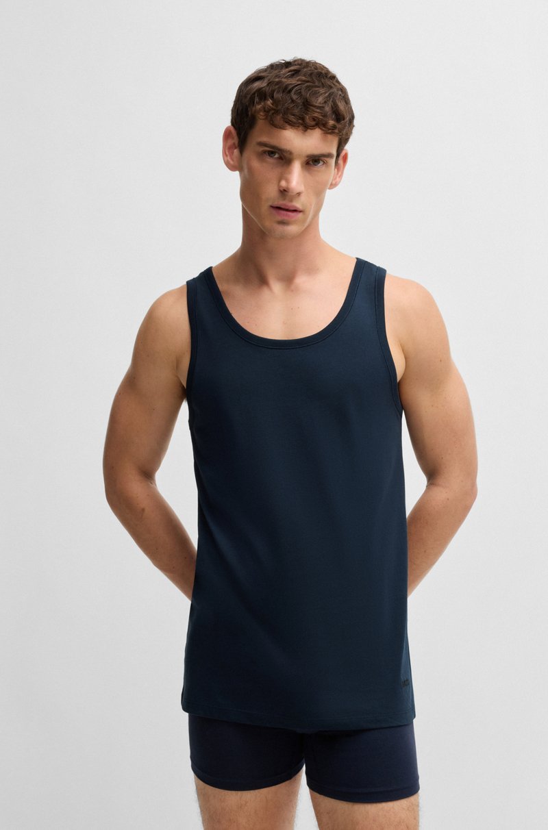 Hugo Boss Paquete de tres camisetas interiores de algodón con logos bordados Ahorra y exporta