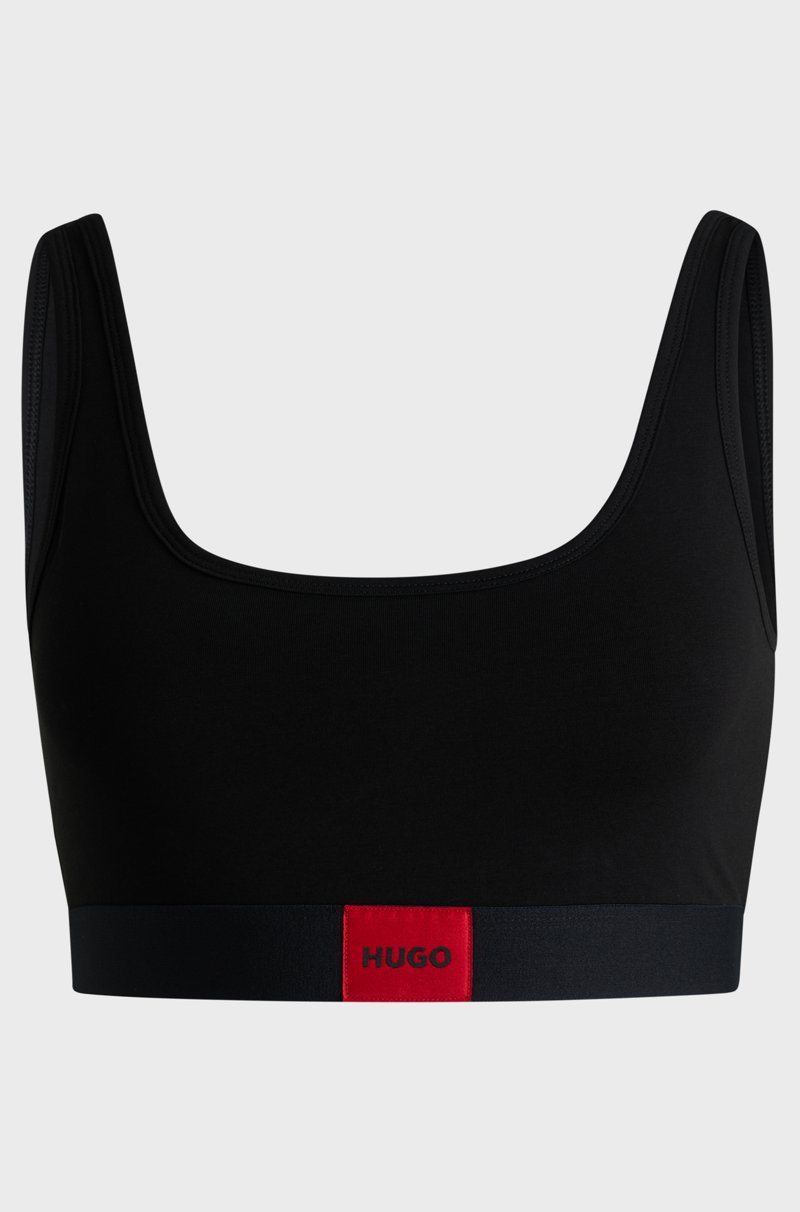 Hugo Boss Bralette de algodón elástico con etiqueta con logo roja Oferta exclusiva