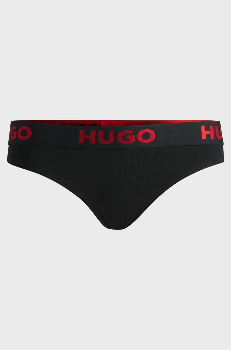 Hugo Boss Tanga de algodón elástico con logo en la cintura Ofertas especiales