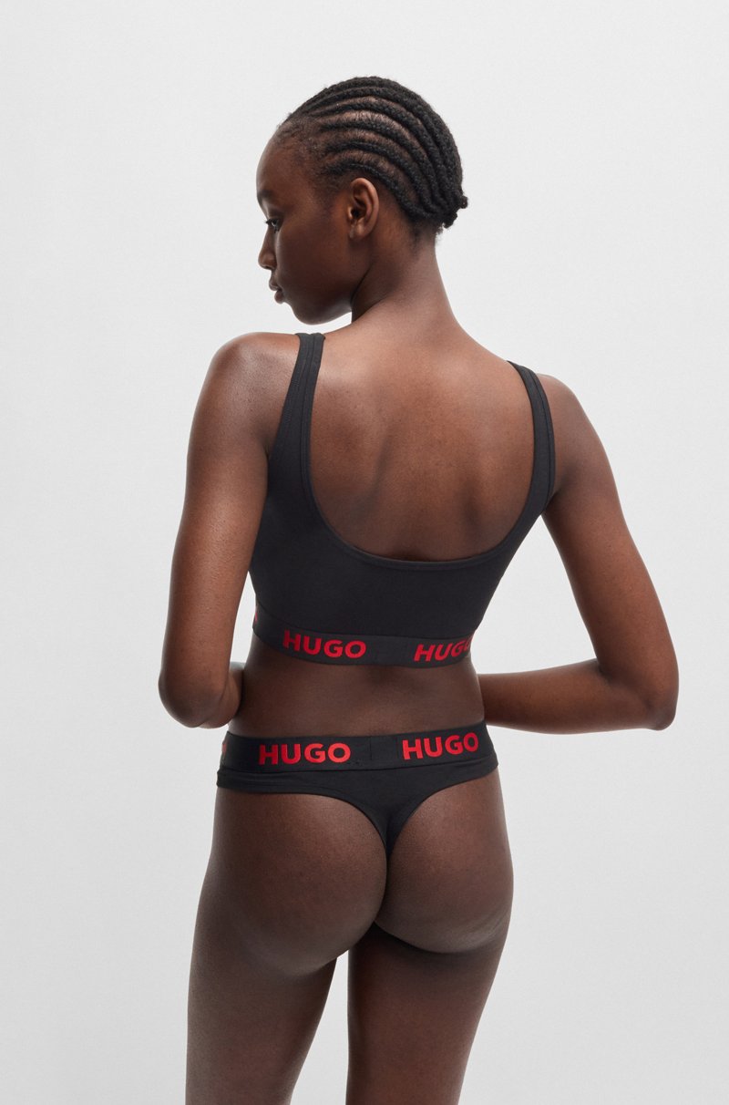 Hugo Boss Tanga de algodón elástico con logo en la cintura Ofertas especiales