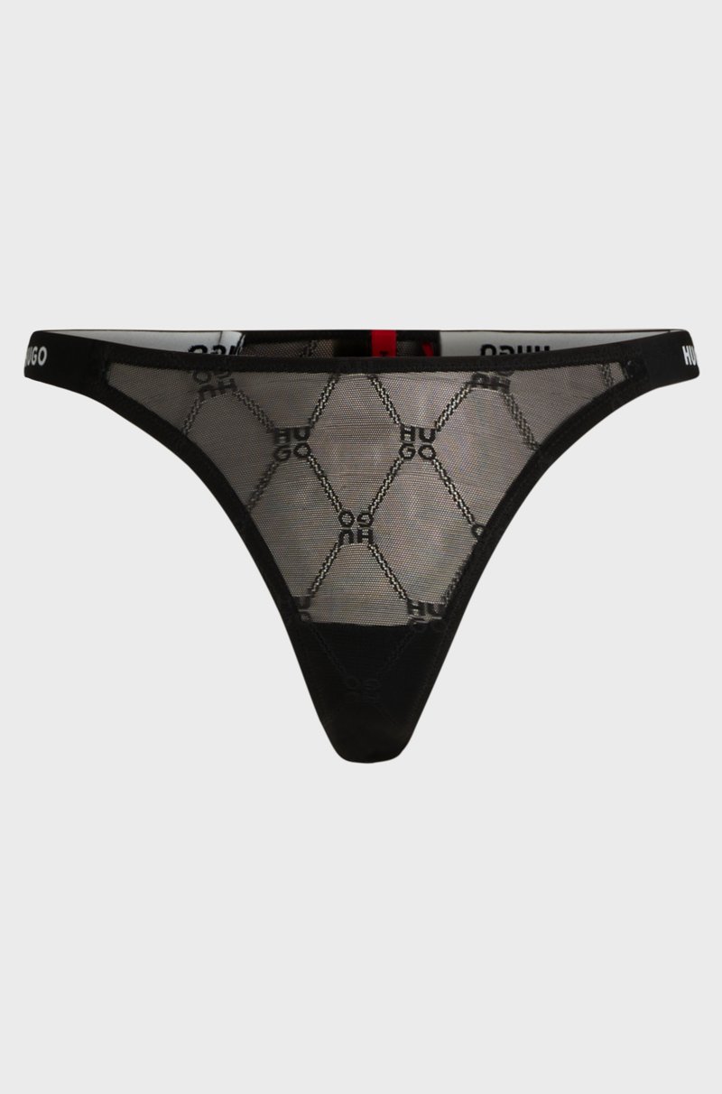 Hugo Boss Tanga con banda elástica de la marca y logos apilados Grandes ahorros