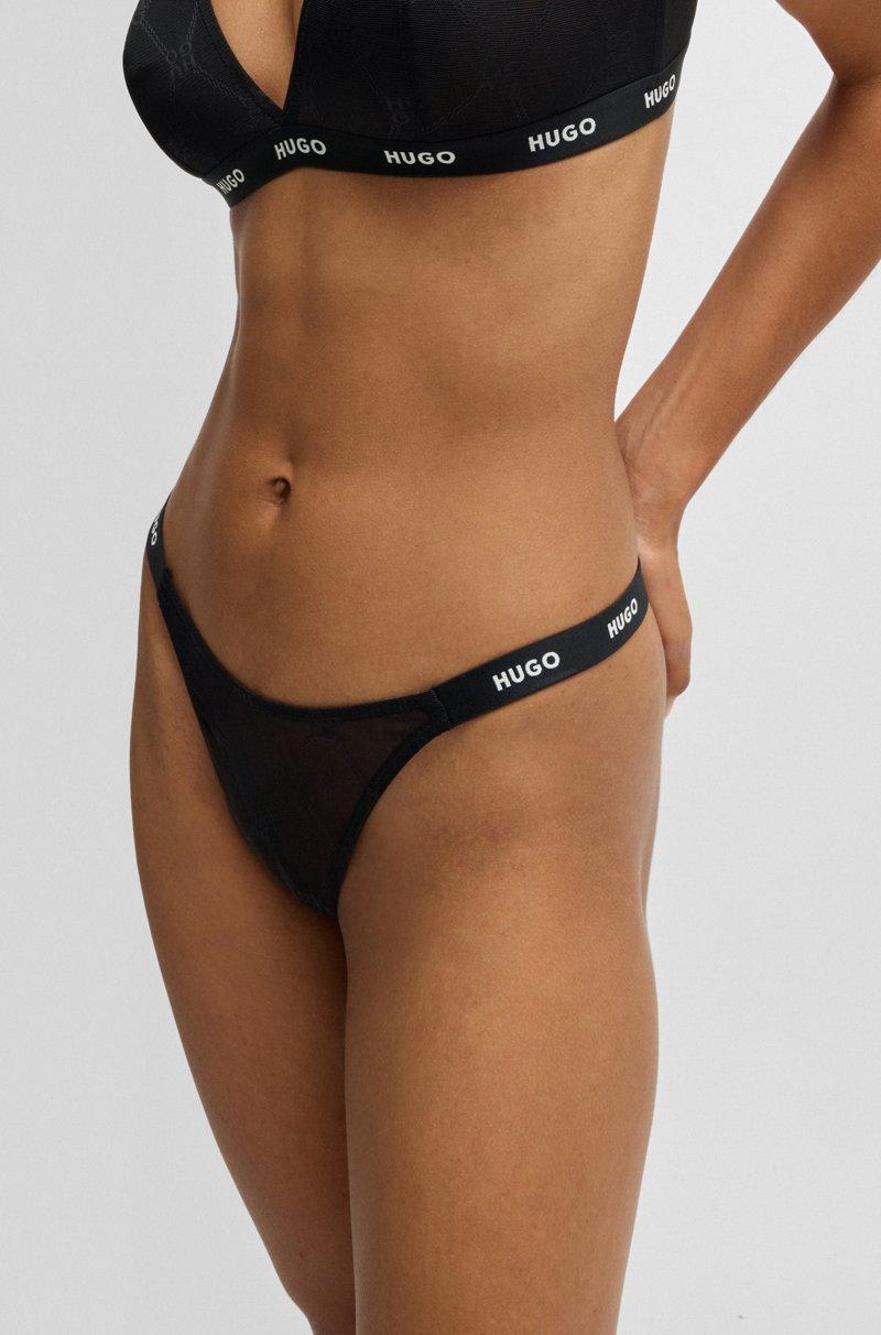 Hugo Boss Tanga con banda elástica de la marca y logos apilados Grandes ahorros