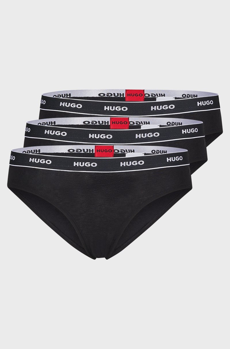 Hugo Boss Paquete de tres braguitas de algodón elástico con logos en la cintura Devoluciones gratuitas