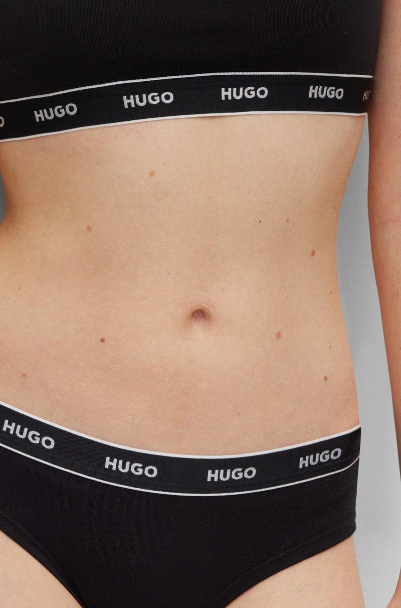 Hugo Boss Paquete de tres braguitas de algodón elástico con logos en la cintura Devoluciones gratuitas