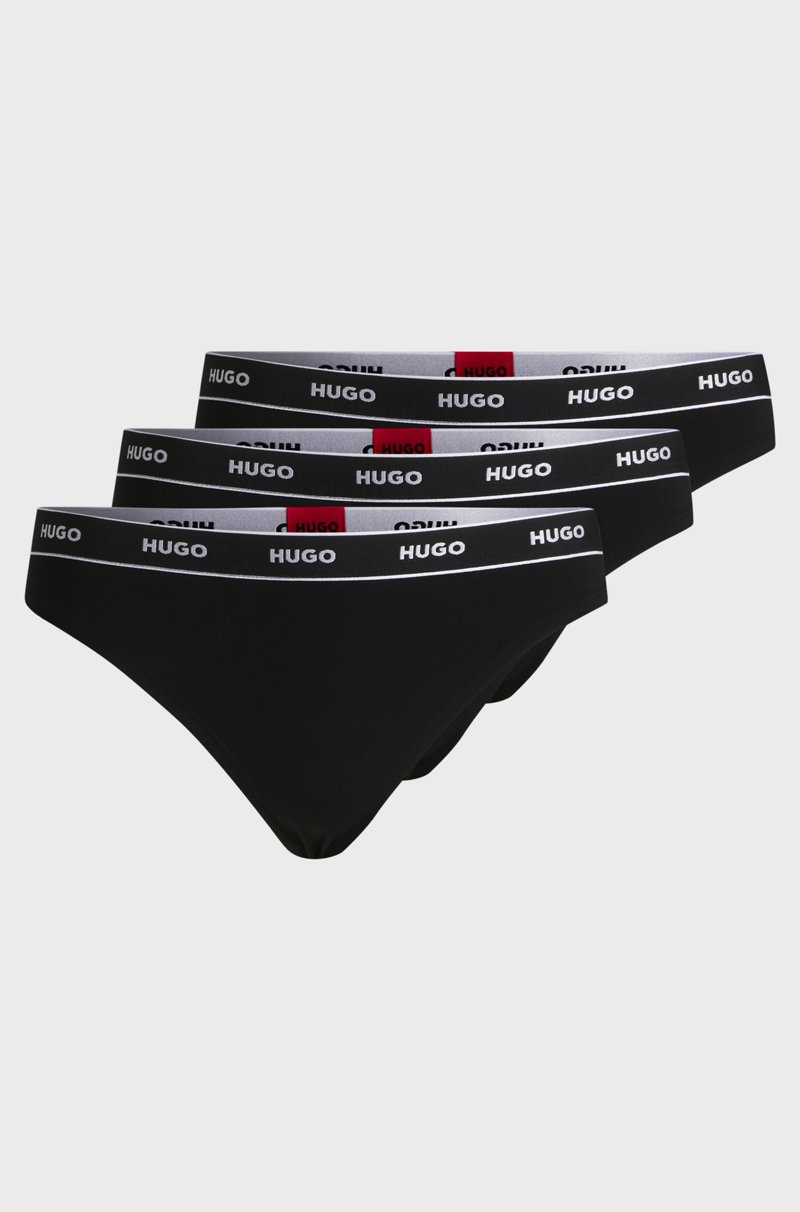 Hugo Boss Paquete de tres tangas con cintura de la marca En línea