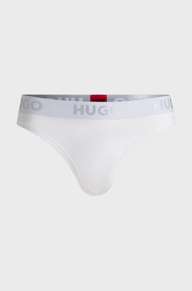 Hugo Boss Tanga de algodón elástico con logo en la cintura Rebajas