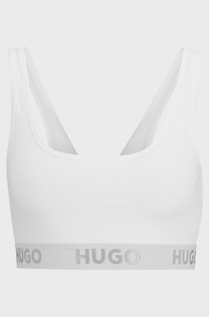 Hugo Boss Bralette de algodón elástico con logos en la cinta Ofertas