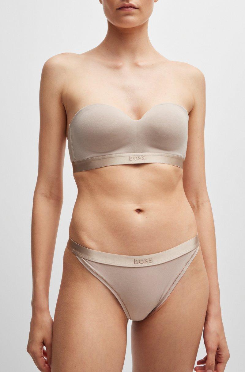 Hugo Boss Sujetador de algodón con cinta de la marca y tirantes desmontables Descuento