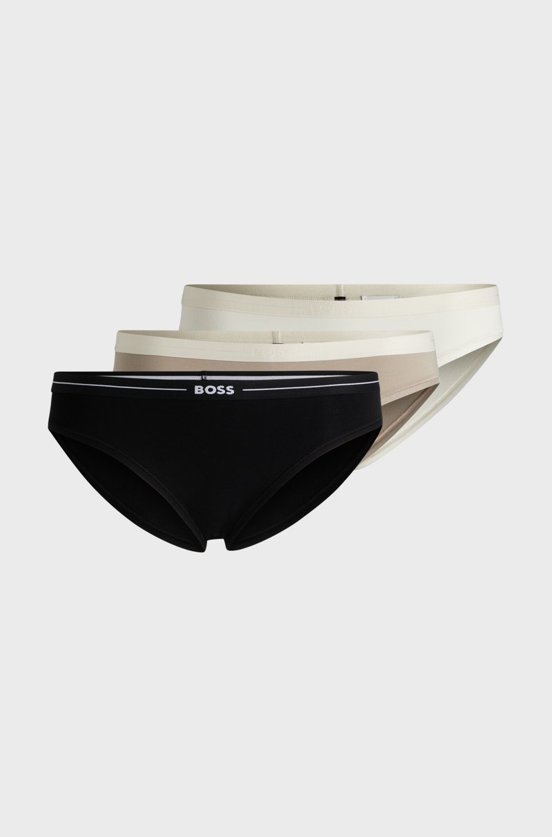 Hugo Boss Paquete de tres calzoncillos slip de algodón elástico con logo en la cintura Rebajas top